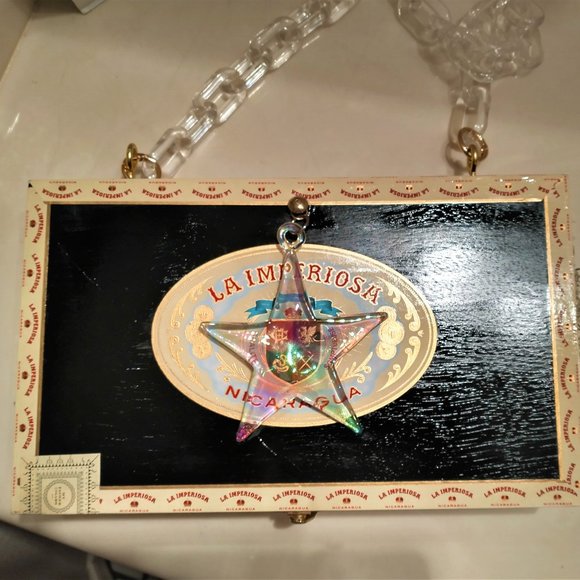 Original Suenos de Saundra Upcycled La Imperiosa Cigar Box Purse "SHINING STAR" - Picture 6 of 15